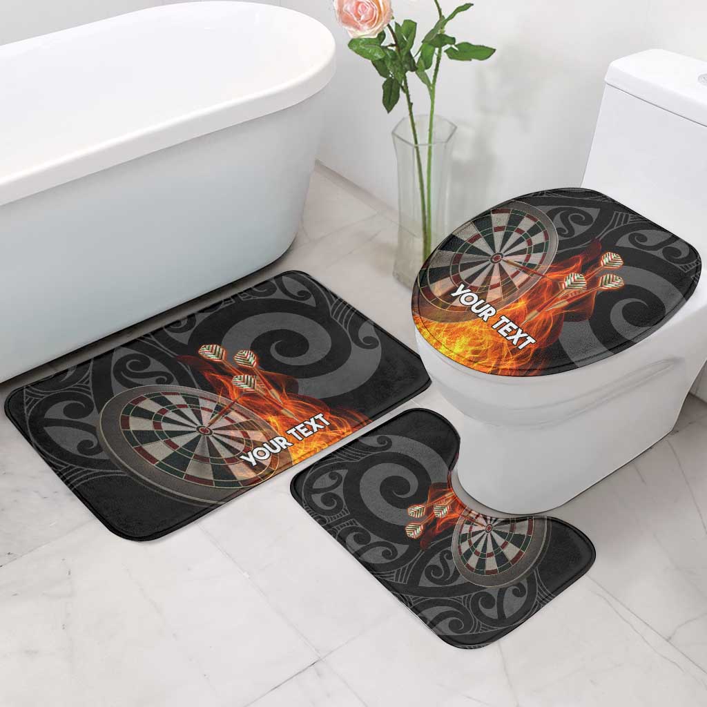 Personalised Aotearoa Darts Bathroom Set Maori Koru Flaming Dartboard - Aussie Hoodie