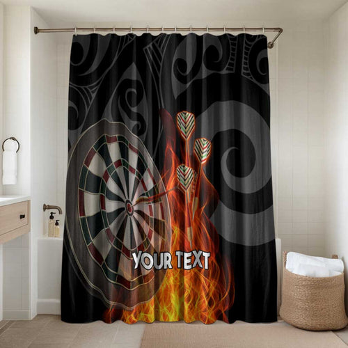 Personalised Aotearoa Darts Bathroom Set Maori Koru Flaming Dartboard - Aussie Hoodie