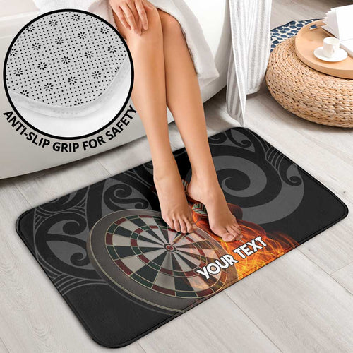Personalised Aotearoa Darts Bathroom Set Maori Koru Flaming Dartboard - Aussie Hoodie