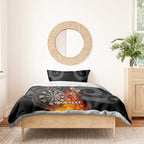 Personalised Aotearoa Darts Bedding Set Maori Koru Flaming Dartboard