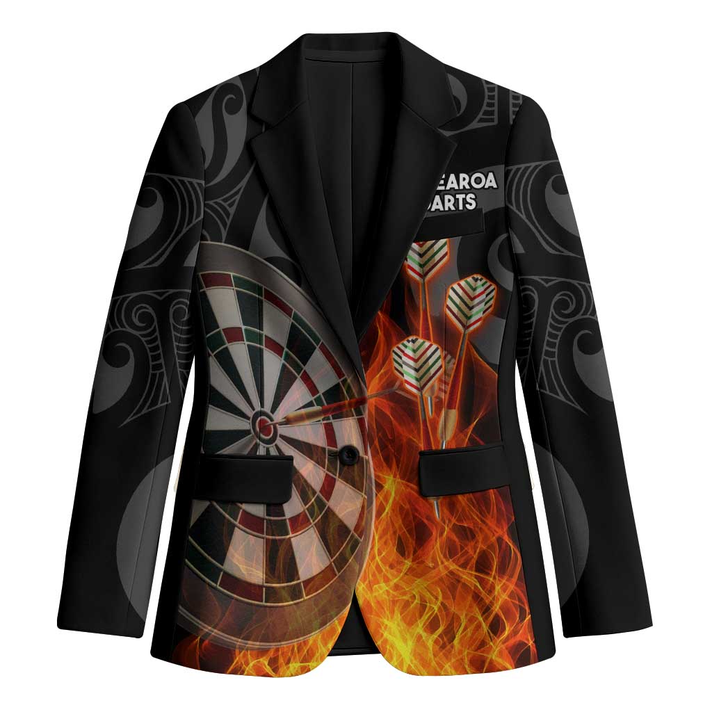 Personalised Aotearoa Darts Blazer Maori Koru Flaming Dartboard - Aussie Hoodie