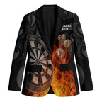 Personalised Aotearoa Darts Blazer Maori Koru Flaming Dartboard - Aussie Hoodie