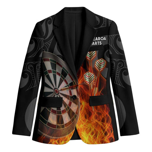 Personalised Aotearoa Darts Blazer Maori Koru Flaming Dartboard - Aussie Hoodie