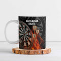 Personalised Aotearoa Darts Ceramic Mug Maori Koru Flaming Dartboard - Aussie Hoodie