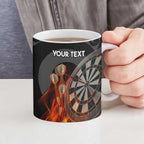 Personalised Aotearoa Darts Ceramic Mug Maori Koru Flaming Dartboard - Aussie Hoodie