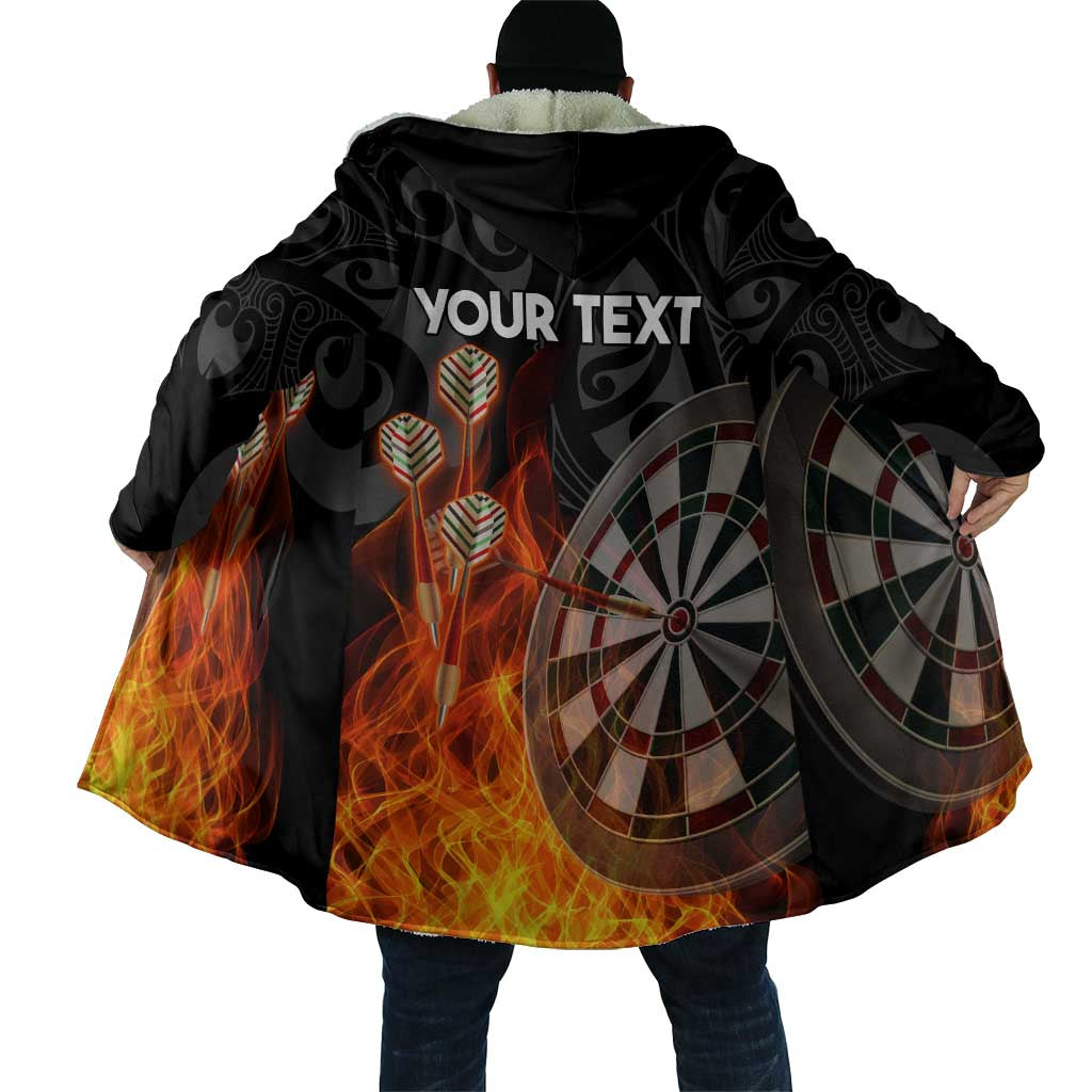 Personalised Aotearoa Darts Cloak Maori Koru Flaming Dartboard - Aussie Hoodie