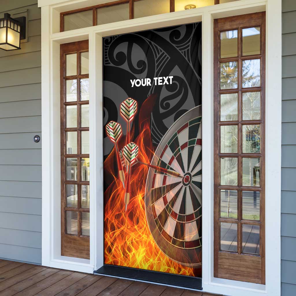 Personalised Aotearoa Darts Door Cover Maori Koru Flaming Dartboard - Aussie Hoodie
