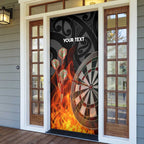 Personalised Aotearoa Darts Door Cover Maori Koru Flaming Dartboard - Aussie Hoodie