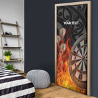 Personalised Aotearoa Darts Door Cover Maori Koru Flaming Dartboard - Aussie Hoodie
