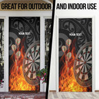 Personalised Aotearoa Darts Door Cover Maori Koru Flaming Dartboard - Aussie Hoodie