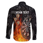 Personalised Aotearoa Darts Family Matching Summer Maxi Dress and Hawaiian Shirt Maori Koru Flaming Dartboard