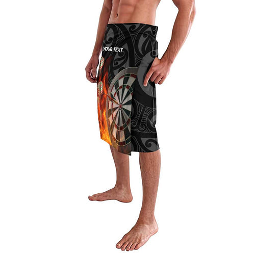 Personalised Aotearoa Darts Lavalava Maori Koru Flaming Dartboard