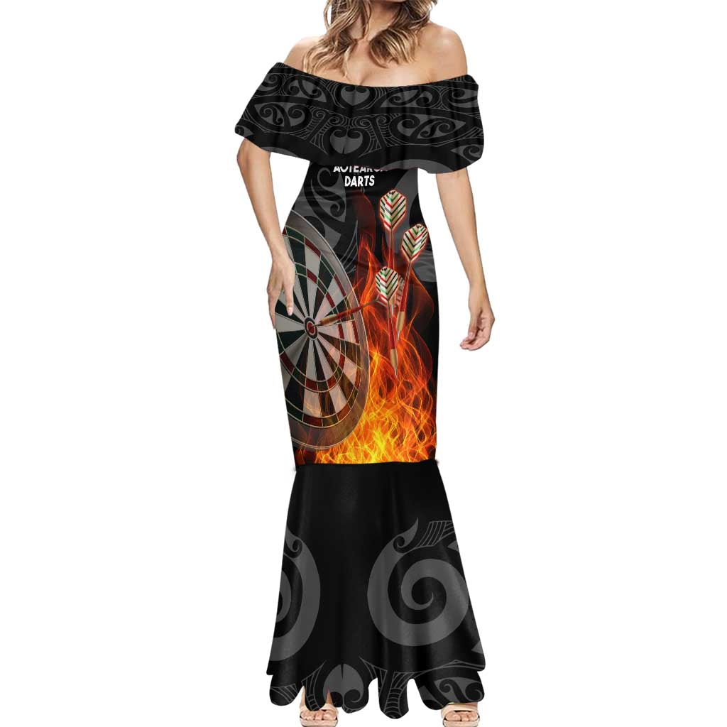Personalised Aotearoa Darts Mermaid Dress Maori Koru Flaming Dartboard