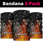 Personalised Aotearoa Darts Neck Gaiter Maori Koru Flaming Dartboard - Aussie Hoodie