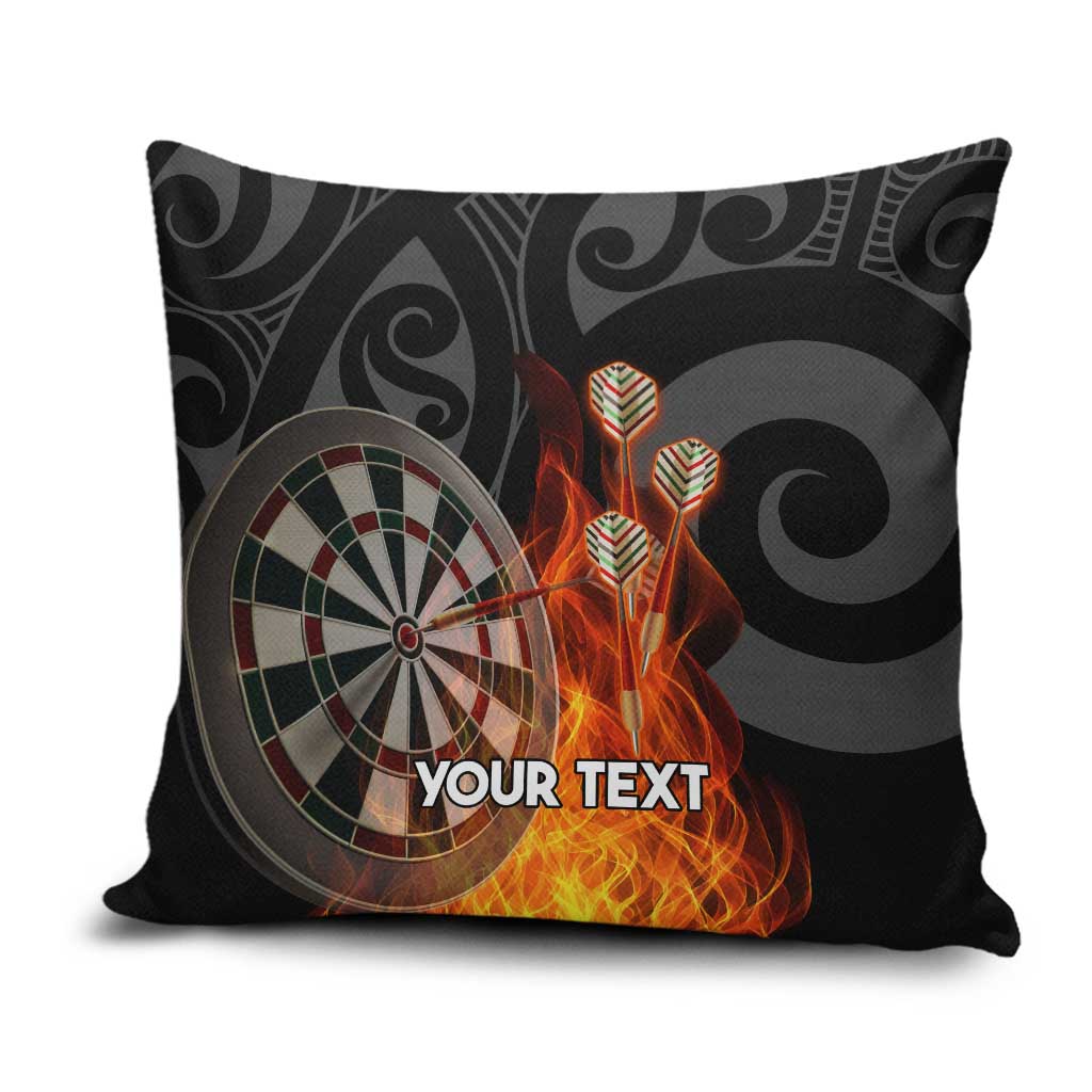 Personalised Aotearoa Darts Pillow Cover Maori Koru Flaming Dartboard - Aussie Hoodie