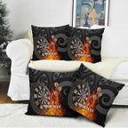 Personalised Aotearoa Darts Pillow Cover Maori Koru Flaming Dartboard - Aussie Hoodie
