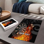 Personalised Aotearoa Darts Puzzle Maori Koru Flaming Dartboard - Aussie Hoodie