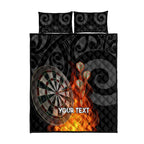 Personalised Aotearoa Darts Quilt Bed Set Maori Koru Flaming Dartboard