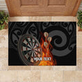 Personalised Aotearoa Darts Rubber Doormat Maori Koru Flaming Dartboard
