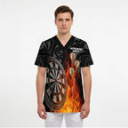 Personalised Aotearoa Darts Scrub Top Maori Koru Flaming Dartboard - Aussie Hoodie