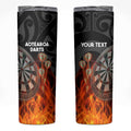 Personalised Aotearoa Darts Skinny Tumbler Maori Koru Flaming Dartboard