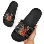 Personalised Aotearoa Darts Slide Sandals Maori Koru Flaming Dartboard - Aussie Hoodie