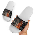 Personalised Aotearoa Darts Slide Sandals Maori Koru Flaming Dartboard - Aussie Hoodie