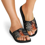 Personalised Aotearoa Darts Slide Sandals Maori Koru Flaming Dartboard - Aussie Hoodie