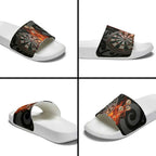 Personalised Aotearoa Darts Slide Sandals Maori Koru Flaming Dartboard - Aussie Hoodie
