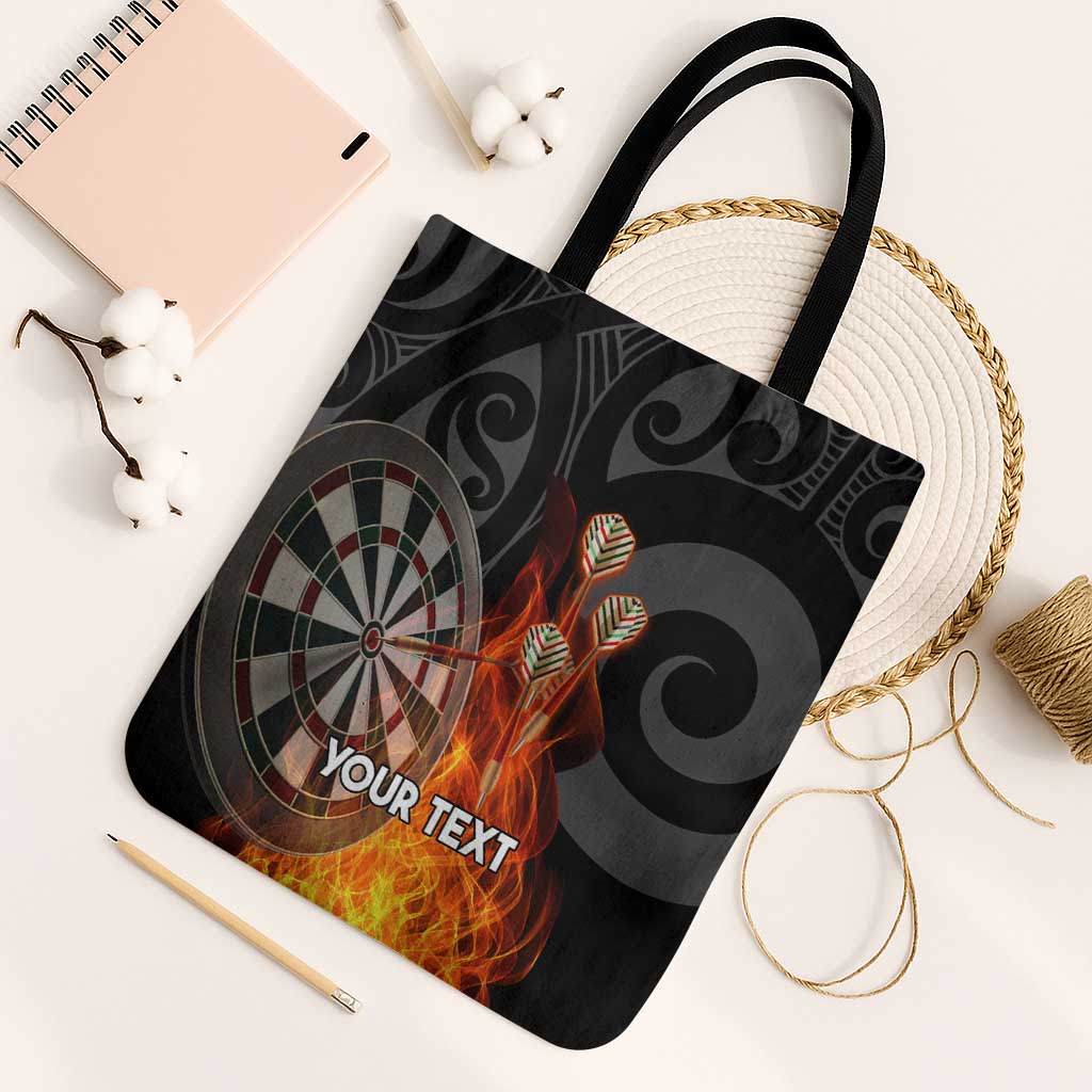 Personalised Aotearoa Darts Tote Bag Maori Koru Flaming Dartboard - Aussie Hoodie