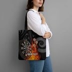 Personalised Aotearoa Darts Tote Bag Maori Koru Flaming Dartboard - Aussie Hoodie