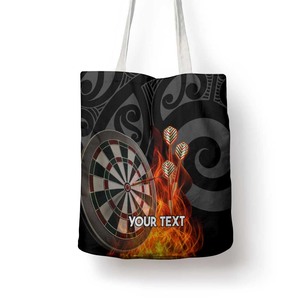 Personalised Aotearoa Darts Tote Bag Maori Koru Flaming Dartboard - Aussie Hoodie