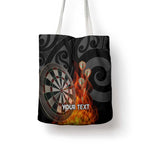 Personalised Aotearoa Darts Tote Bag Maori Koru Flaming Dartboard - Aussie Hoodie