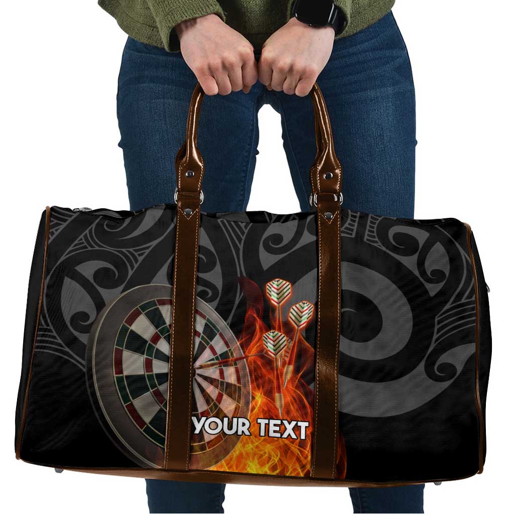 Personalised Aotearoa Darts Travel Bag Maori Koru Flaming Dartboard - Aussie Hoodie