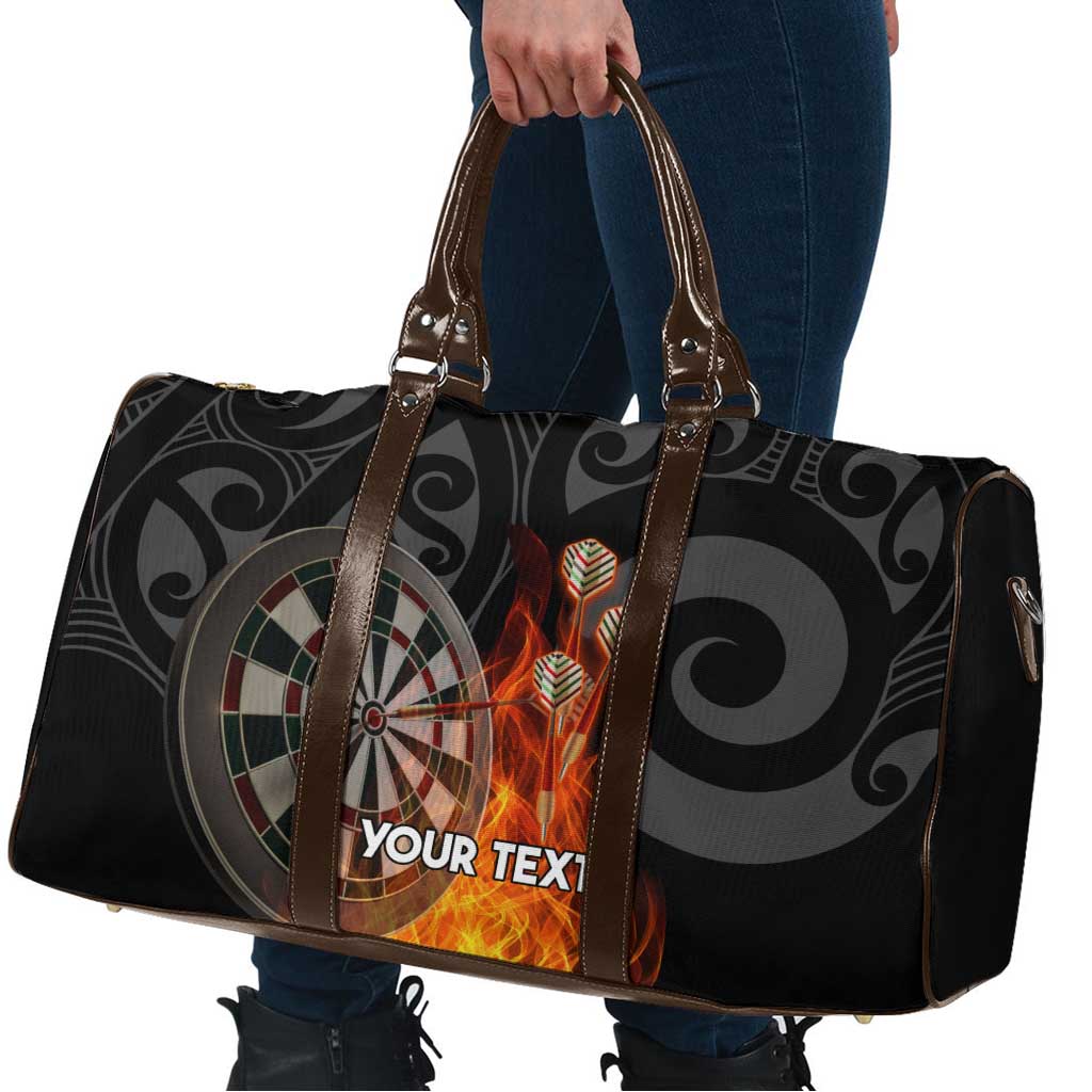 Personalised Aotearoa Darts Travel Bag Maori Koru Flaming Dartboard - Aussie Hoodie