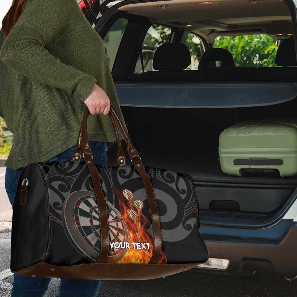 Personalised Aotearoa Darts Travel Bag Maori Koru Flaming Dartboard - Aussie Hoodie