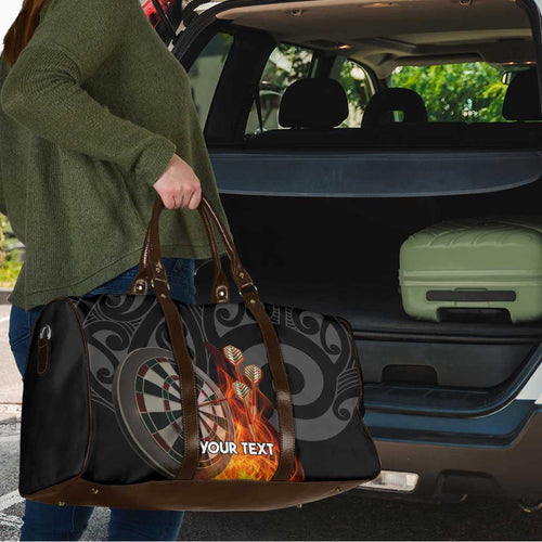 Personalised Aotearoa Darts Travel Bag Maori Koru Flaming Dartboard - Aussie Hoodie
