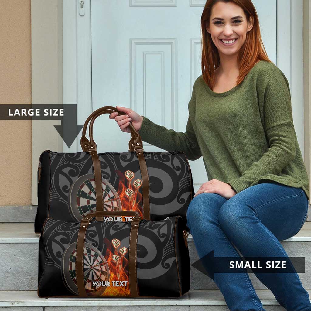 Personalised Aotearoa Darts Travel Bag Maori Koru Flaming Dartboard - Aussie Hoodie