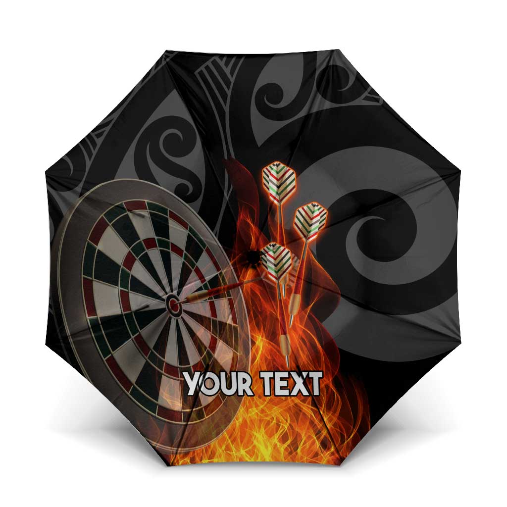 Personalised Aotearoa Darts Umbrella Maori Koru Flaming Dartboard - Aussie Hoodie