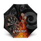 Personalised Aotearoa Darts Umbrella Maori Koru Flaming Dartboard - Aussie Hoodie