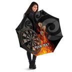Personalised Aotearoa Darts Umbrella Maori Koru Flaming Dartboard - Aussie Hoodie