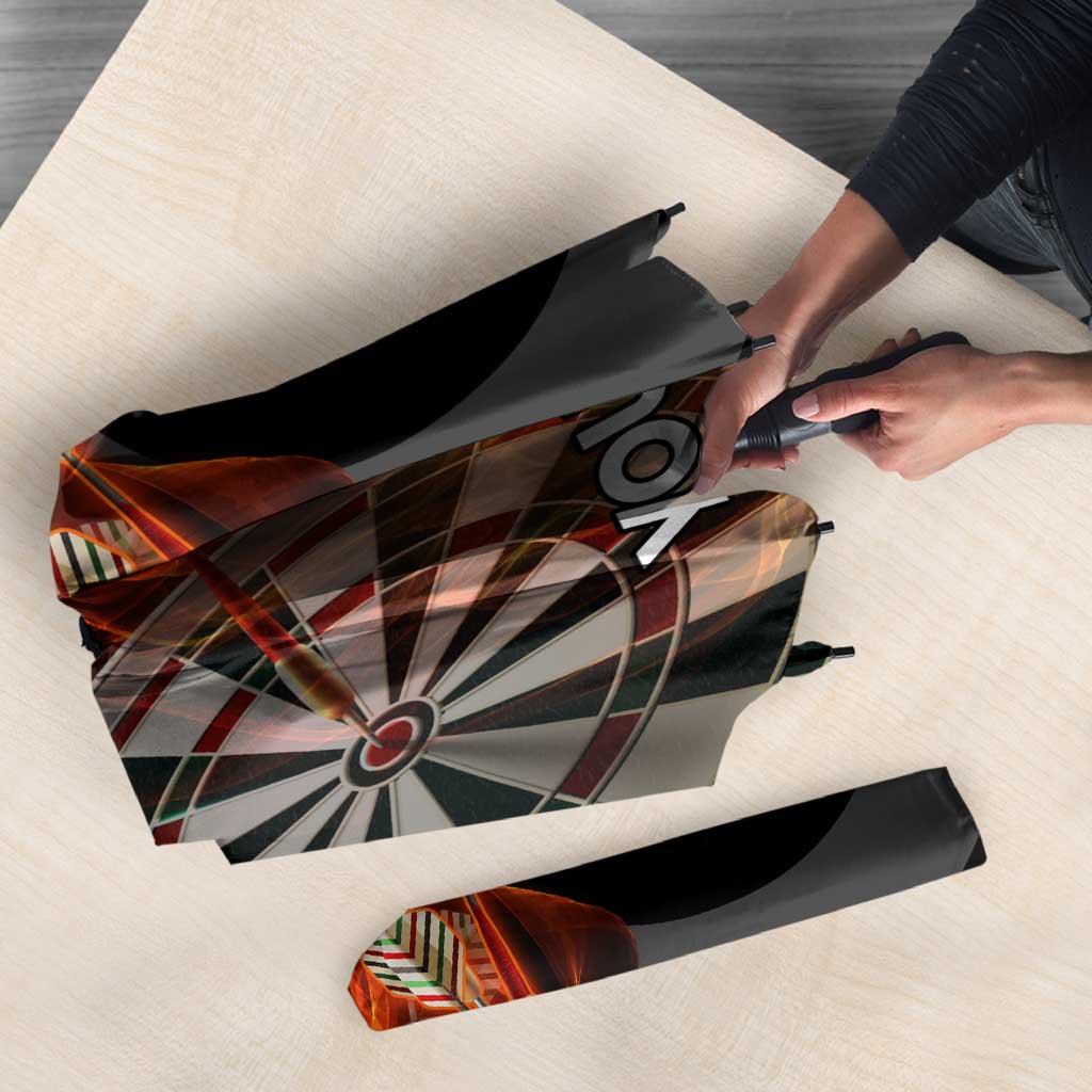 Personalised Aotearoa Darts Umbrella Maori Koru Flaming Dartboard - Aussie Hoodie