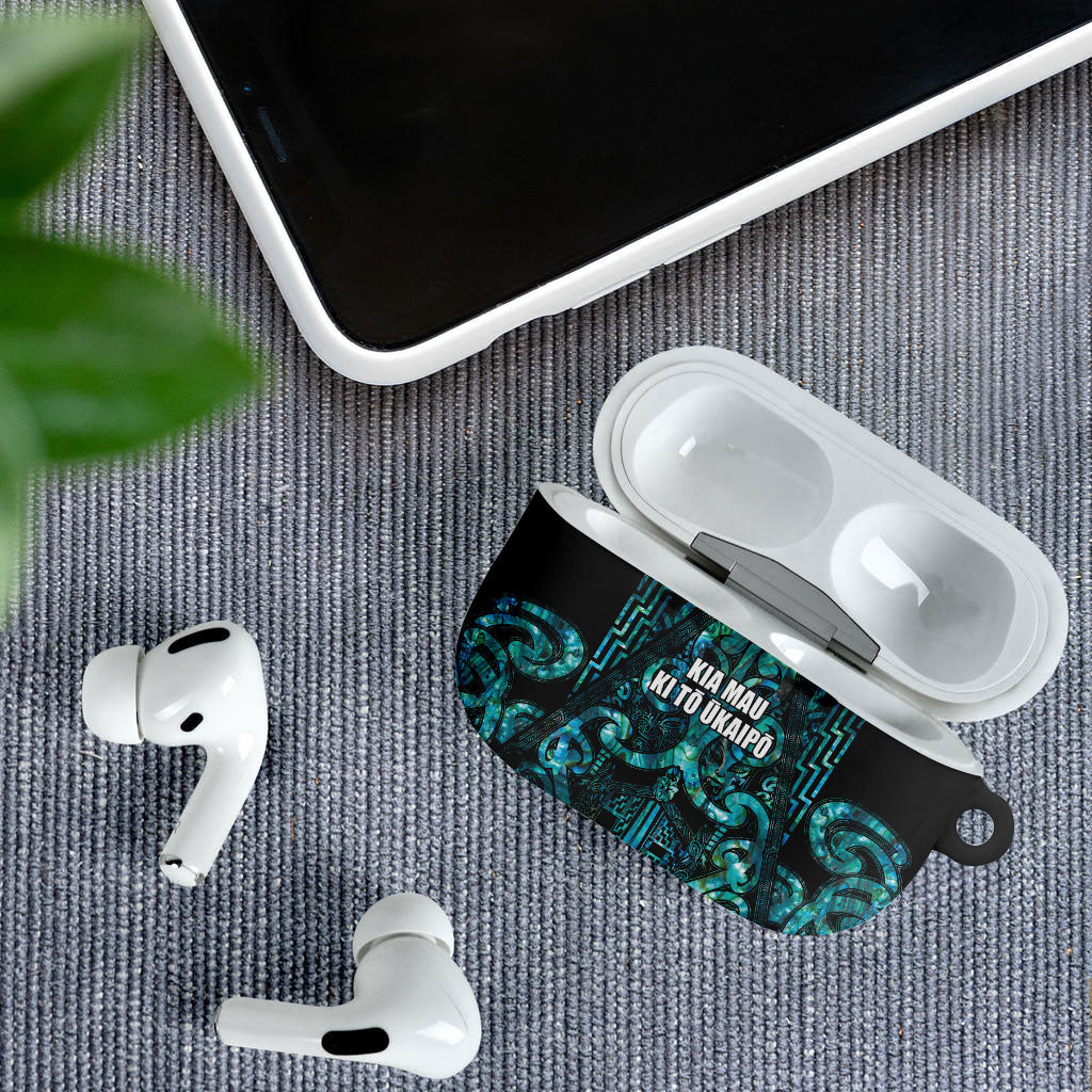 Maori Language Week AirPods Case Kia Mau Ki To Ukaipo Paua Shell Color