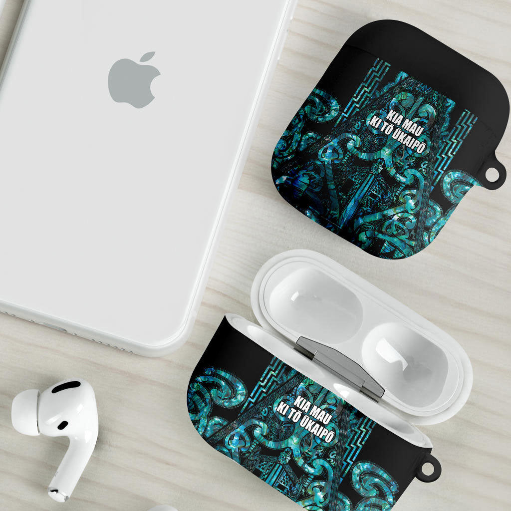 Maori Language Week AirPods Case Kia Mau Ki To Ukaipo Paua Shell Color