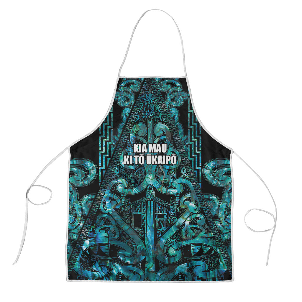 Maori Language Week Apron Kia Mau Ki To Ukaipo Paua Shell Color
