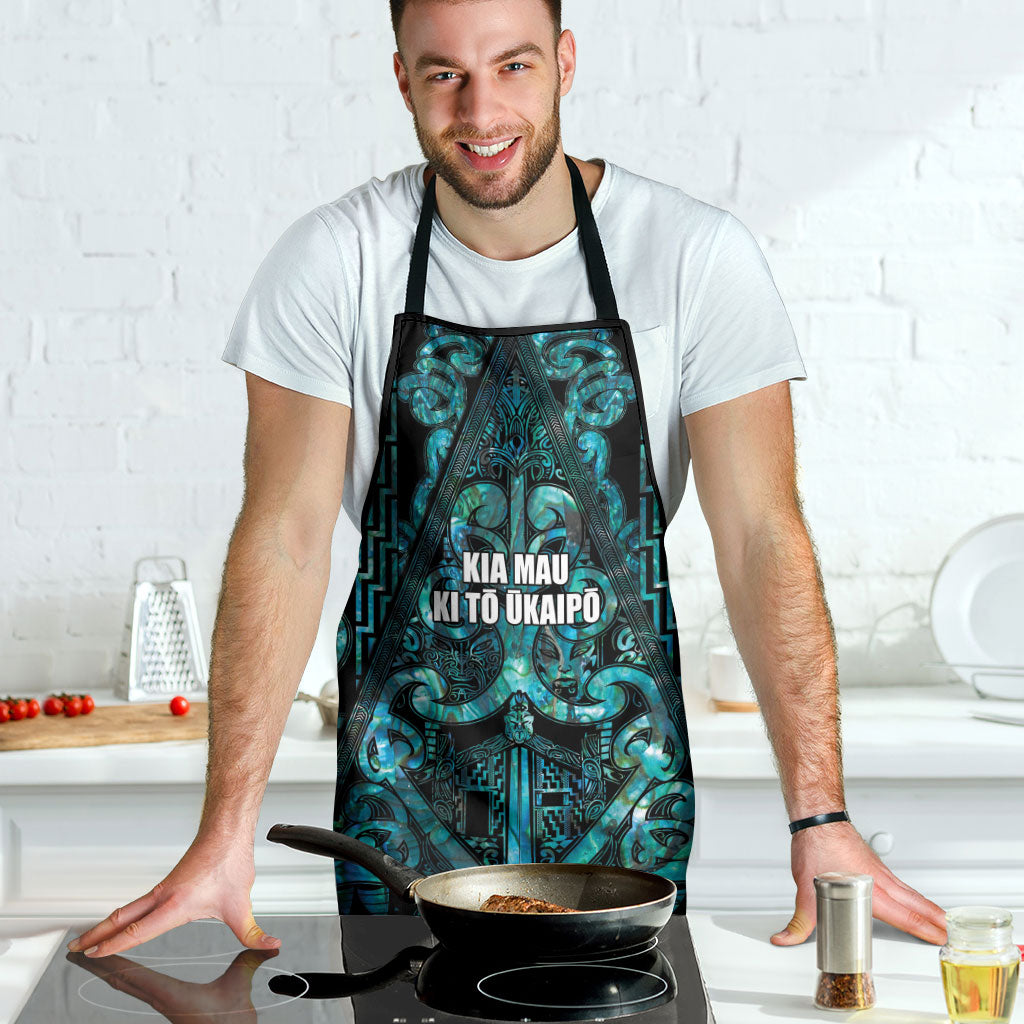 Maori Language Week Apron Kia Mau Ki To Ukaipo Paua Shell Color