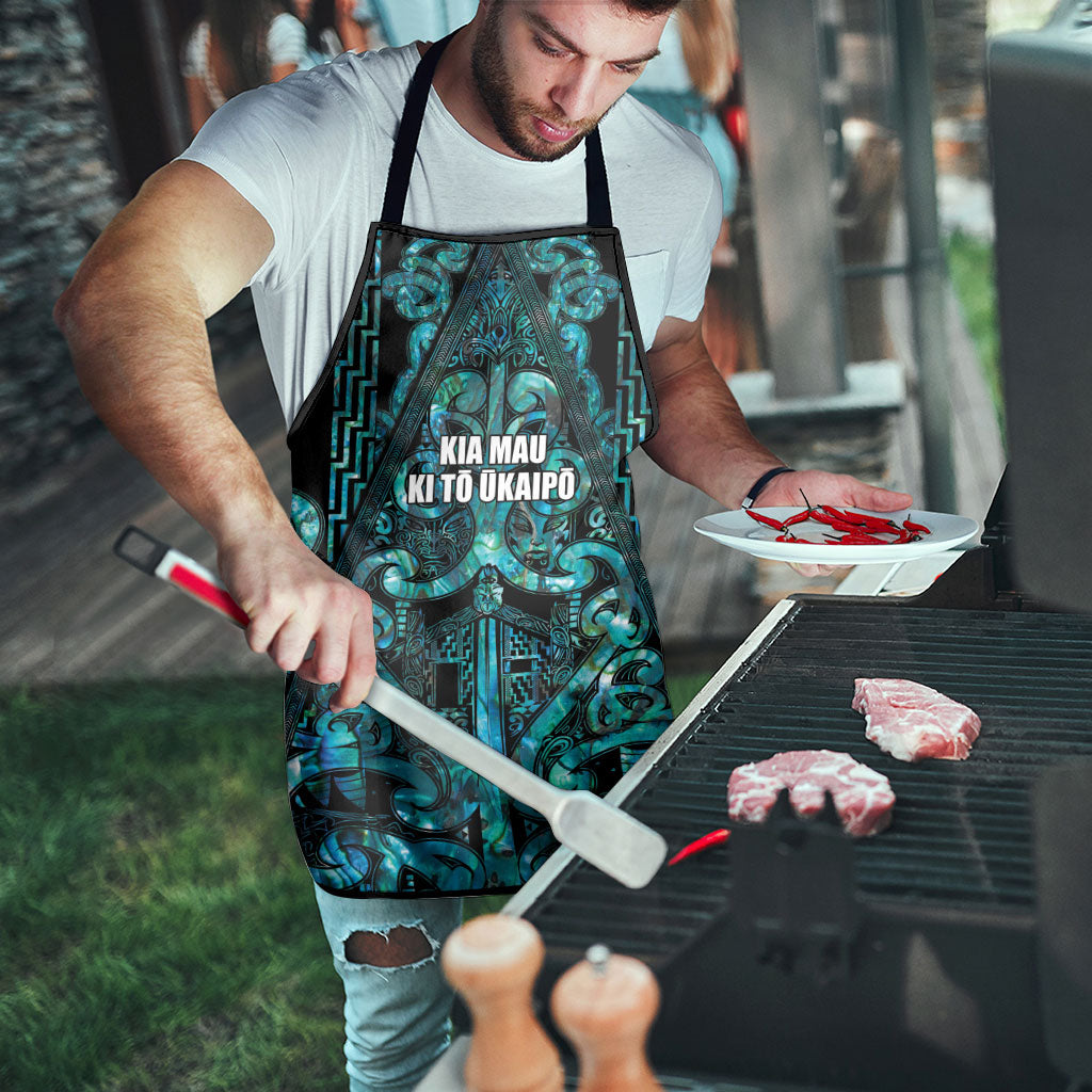 Maori Language Week Apron Kia Mau Ki To Ukaipo Paua Shell Color