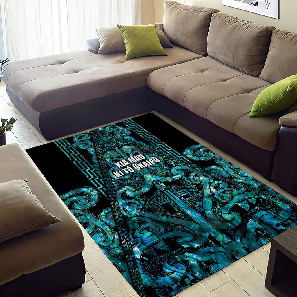 Maori Language Week Area Rug Kia Mau Ki To Ukaipo Paua Shell Color