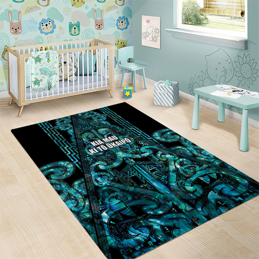 Maori Language Week Area Rug Kia Mau Ki To Ukaipo Paua Shell Color