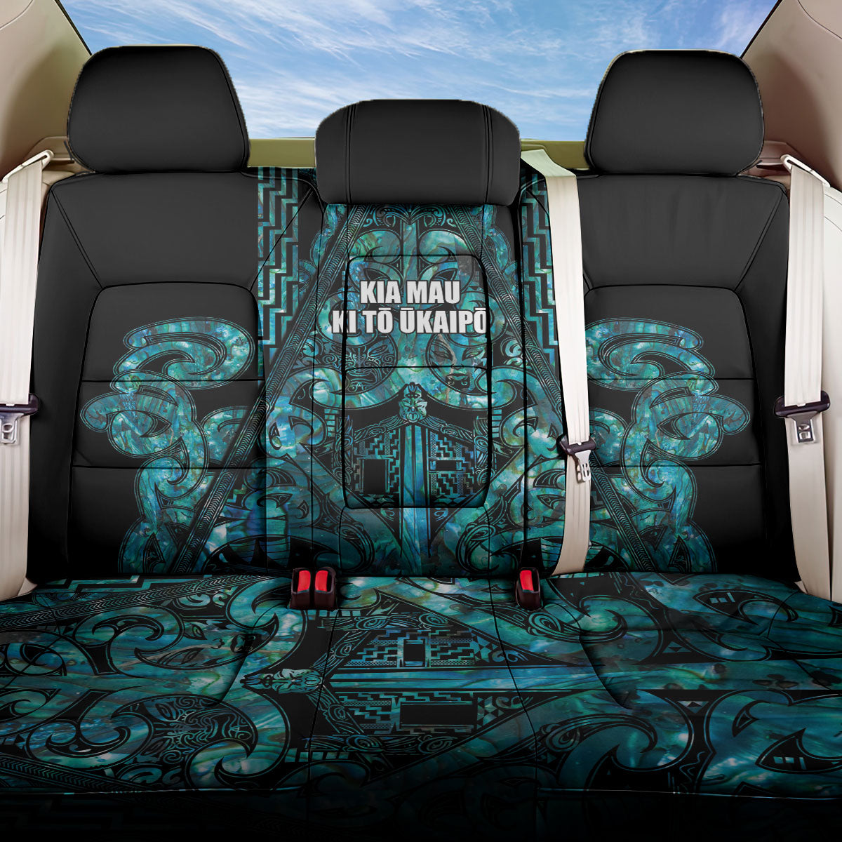 Maori Language Week Back Car Seat Cover Kia Mau Ki To Ukaipo Paua Shell Color